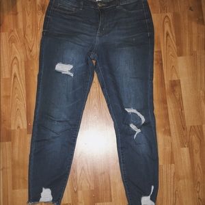 Ripped denim, distressed ankle